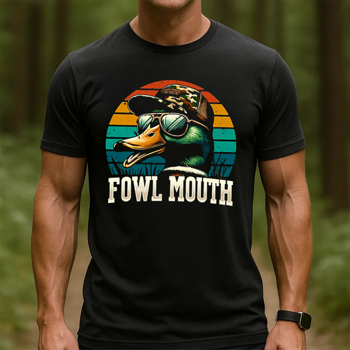 Fowl Mouth Duck Hunting T-Shirt, Funny Duck Hunter Graphic Tee, Waterfowl Hunting Shirt for Men