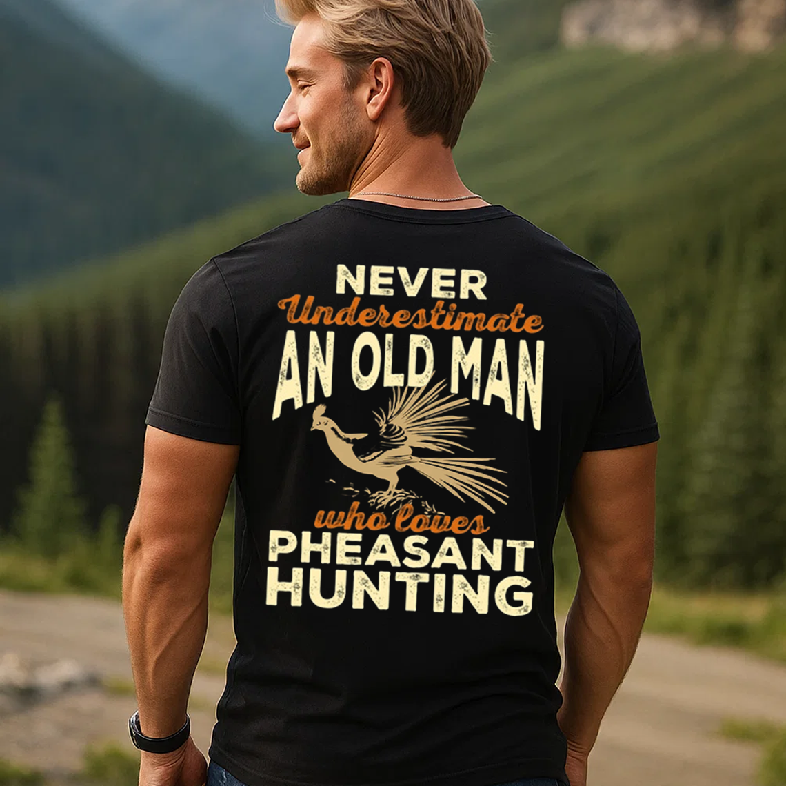 Never Underestimate an Old Man Who Loves Pheasant Hunting T-Shirt, Funny Hunting Shirt Gift for Hunters