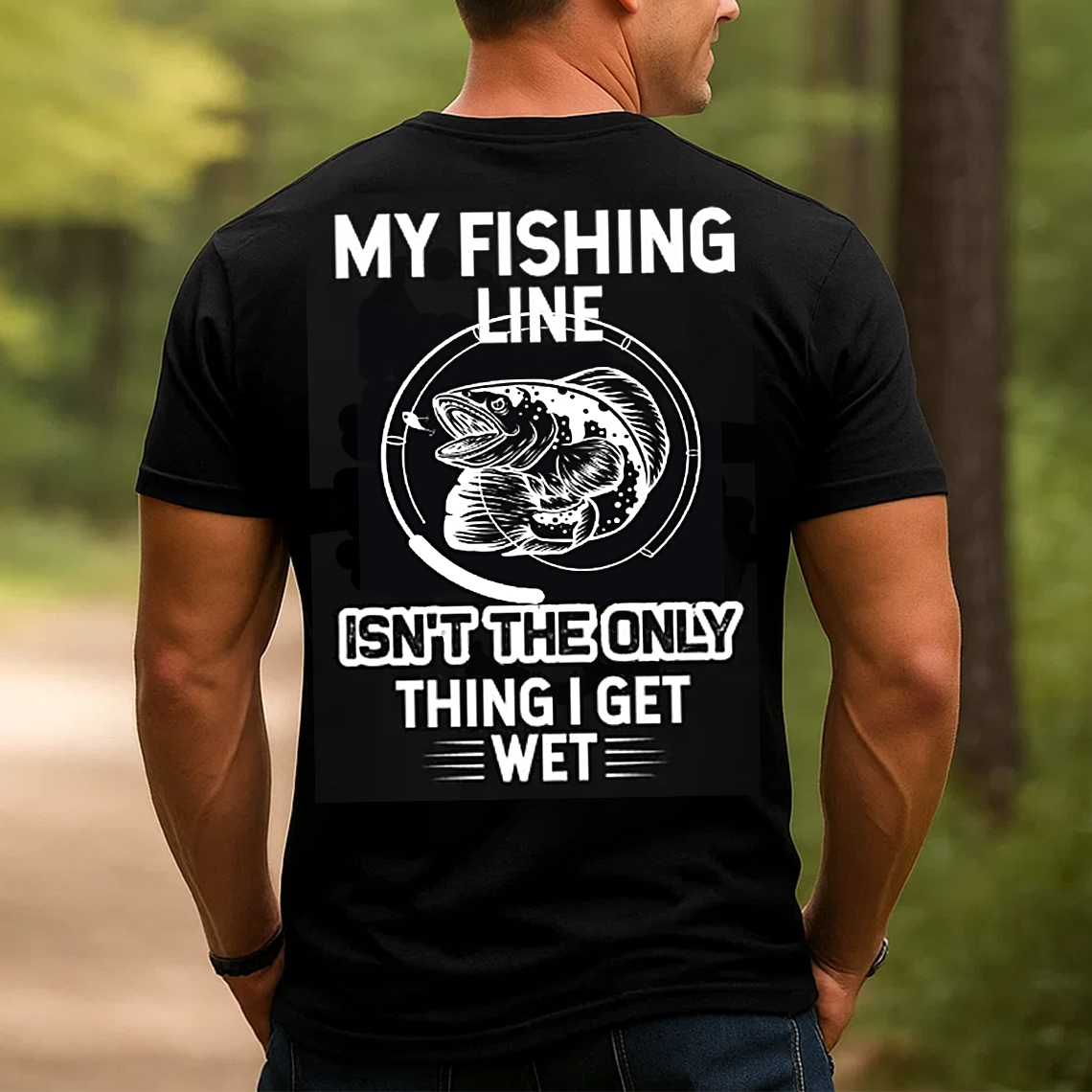 My Fishing Line T-Shirt, Funny Fishing Shirt for Men, Fisherman Humor Gift Tee