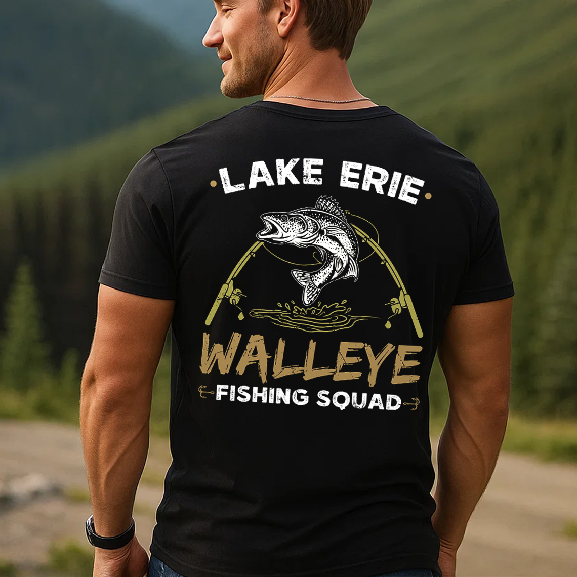 Lake Erie Walleye Fishing Squad T-Shirt, Funny Fisherman Gift Tee for Men, Walleye Fishing Shirt
