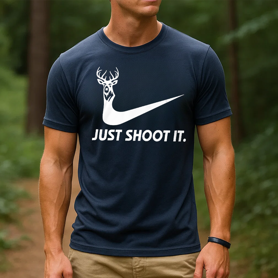 Just Shoot It Hunting T-Shirt, Funny Deer Hunter Graphic Tee, Buck Hunting Shirt Gift