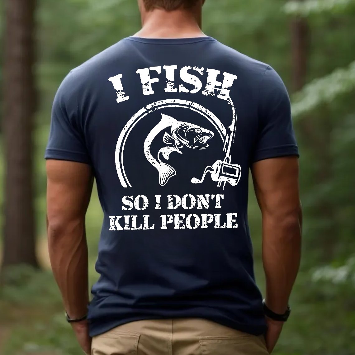 I Fish So I Don’t Kill People T-Shirt, Funny Fishing Shirt for Men, Fisherman Gift Tee