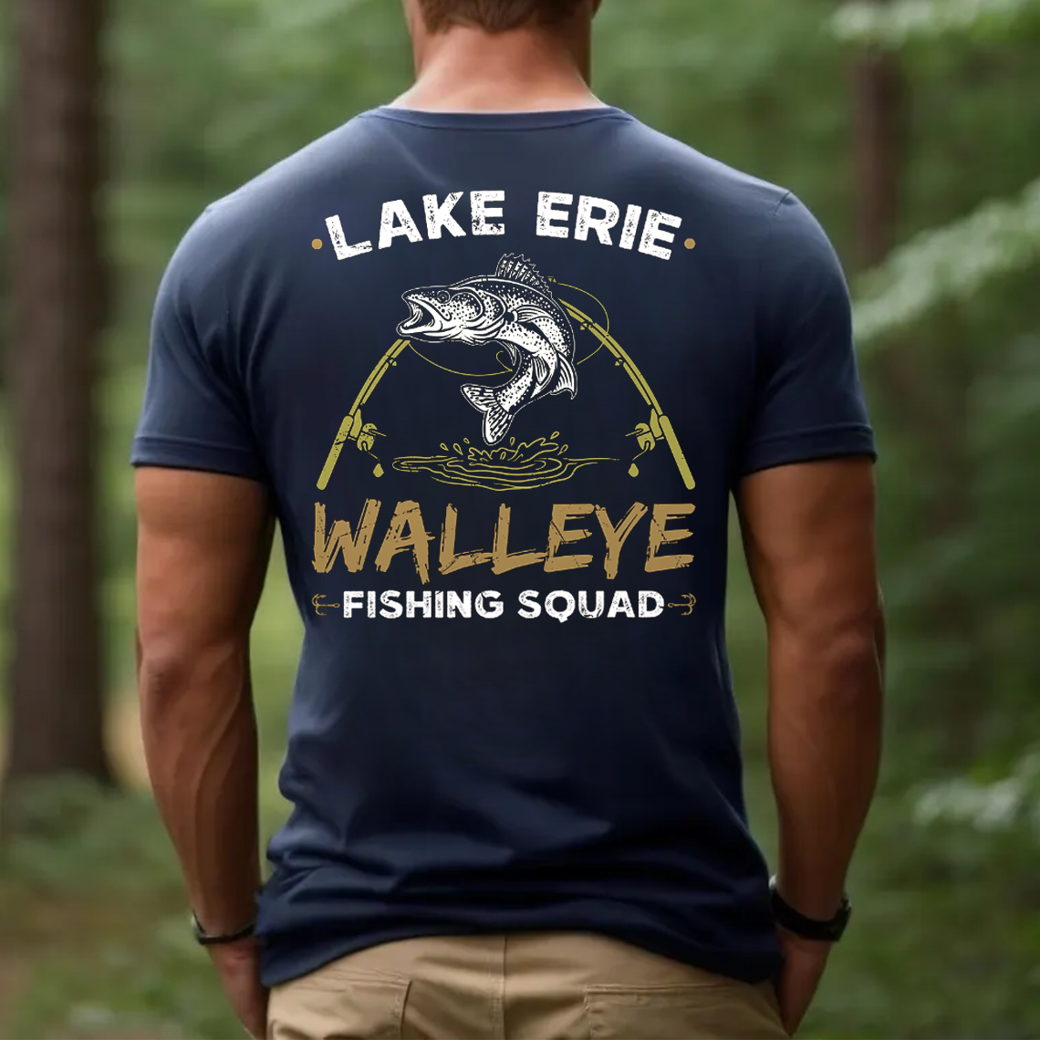 Lake Erie Walleye Fishing Squad T-Shirt, Funny Fisherman Gift Tee for Men, Walleye Fishing Shirt