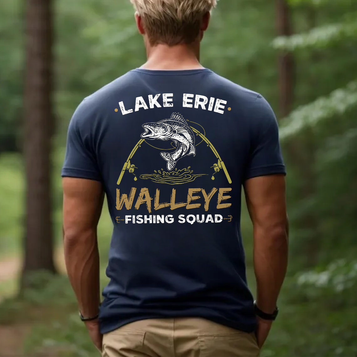 Lake Erie Walleye Fishing Squad T-Shirt, Funny Fisherman Gift Tee for Men, Walleye Fishing Shirt