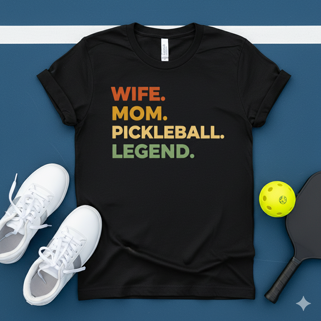 Wife Mom Pickleball Legend Unisex Pickleball T-Shirt