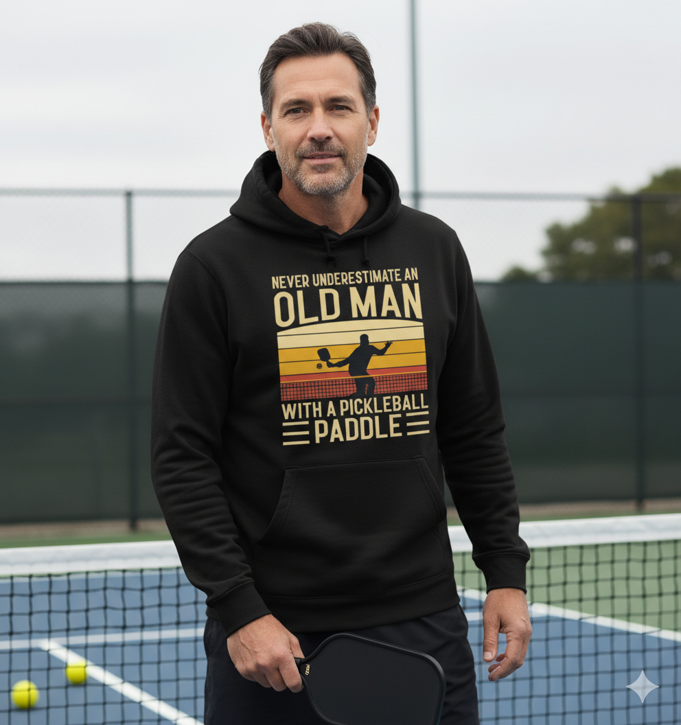 Never Underestimate An Old Man With A Pickleball Paddle Unisex Pickleball T-Shirt