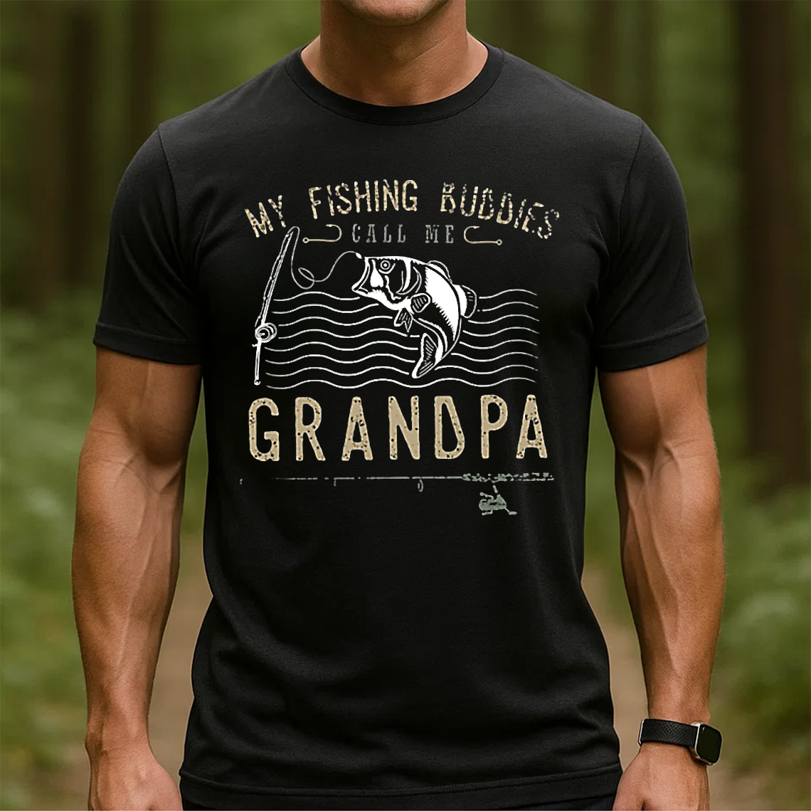 My Fishing Buddies Call Me Grandpa T-Shirt, Funny Grandpa Fishing Shirt, Best Fisherman Gift Tee
