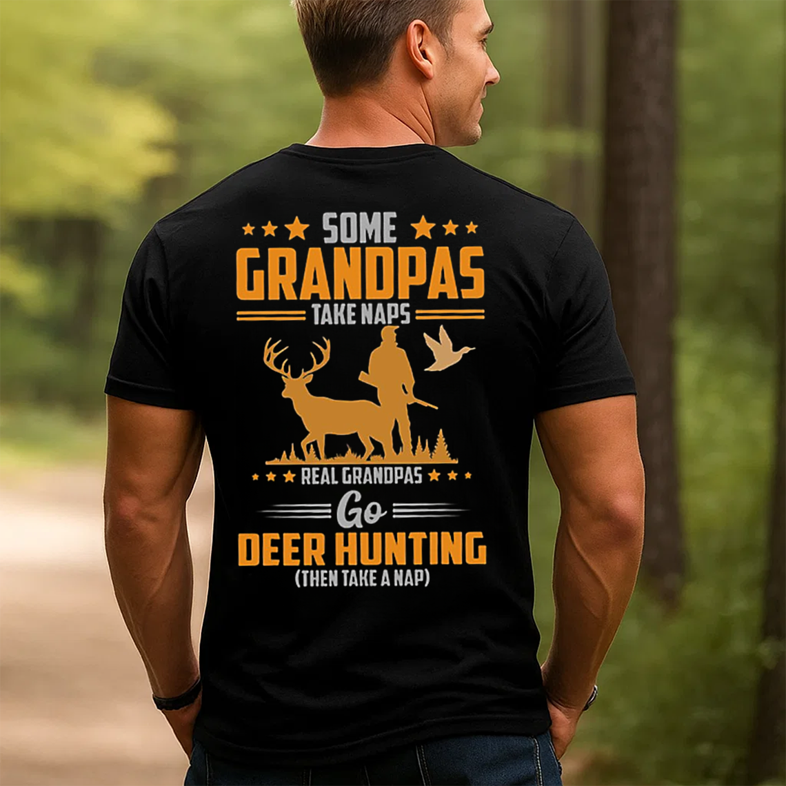Grandpa Deer Hunting T-Shirt, Funny Hunting Shirt for Grandpas, Real Hunters Tee Gift