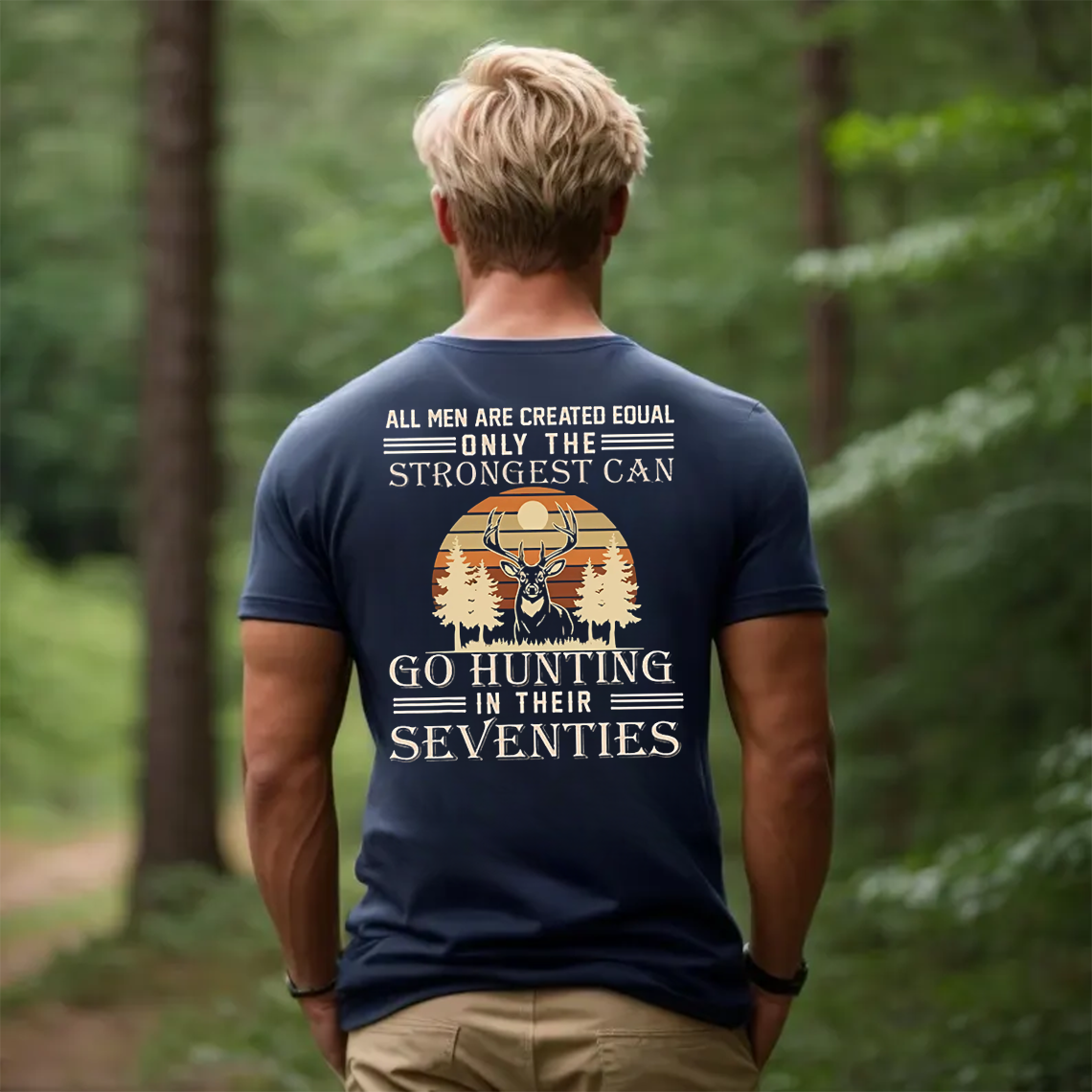 Strongest Hunters T-Shirt, Funny Deer Hunting Shirt for Men in Their Seventies, Vintage Outdoors Tee
