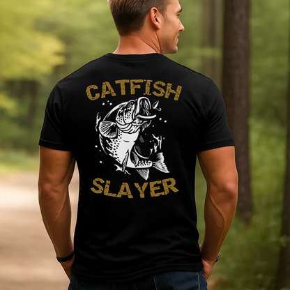 Catfish Slayer T-Shirt, Funny Fishing Shirt for Men Women, Catfish Angler Gift Tee