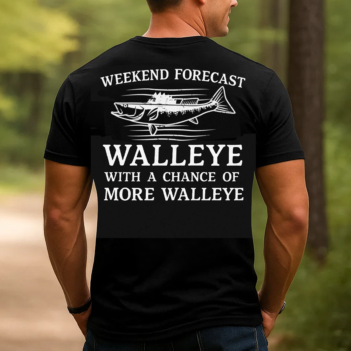 Weekend Forecast Walleye T-Shirt, Funny Fishing Tee with a Chance of More Walleye, Fisherman Gift Shirt