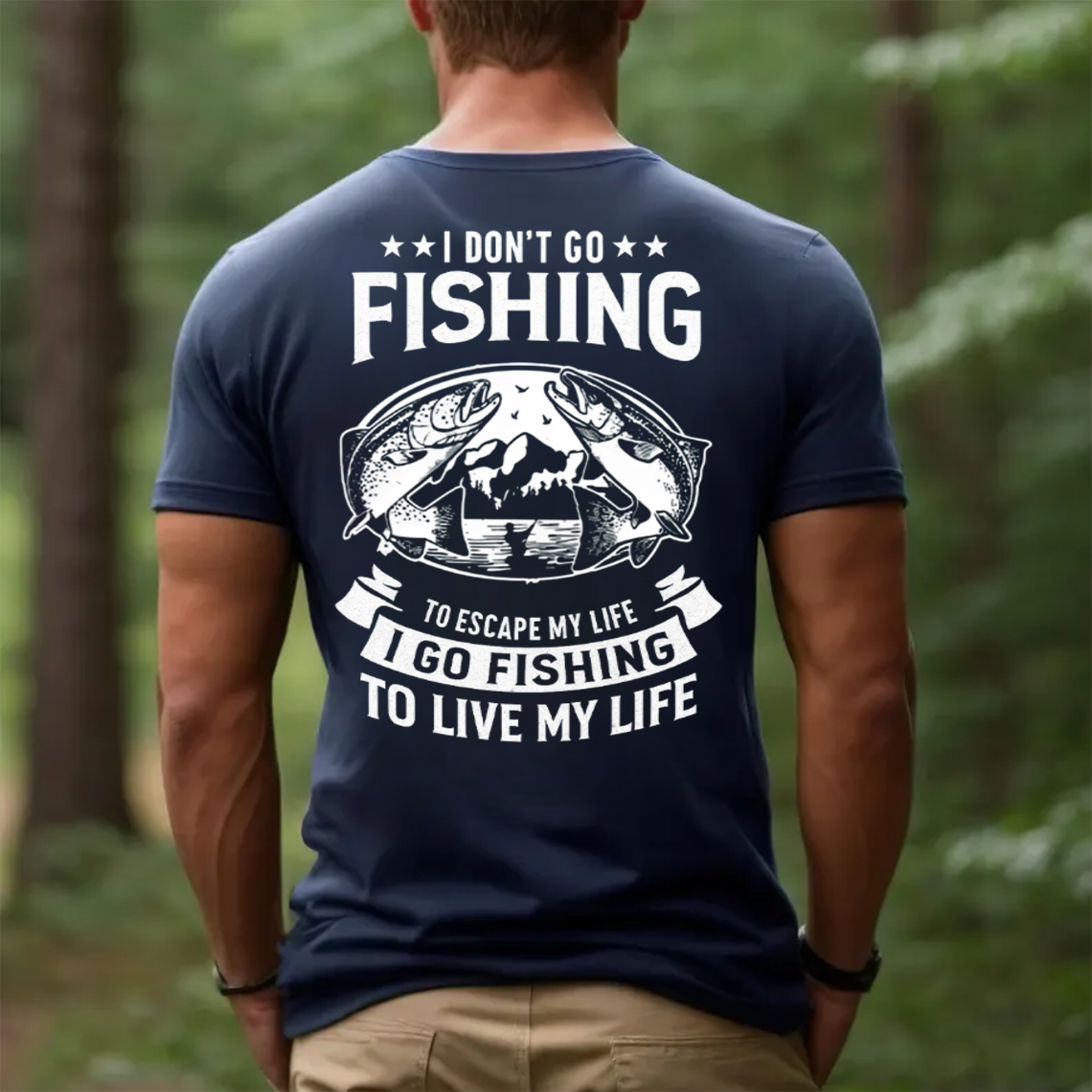 Funny Fishing T-Shirt I Will Go Fishing Here or There Everywhere Bass Fisherman Graphic Tee Gift