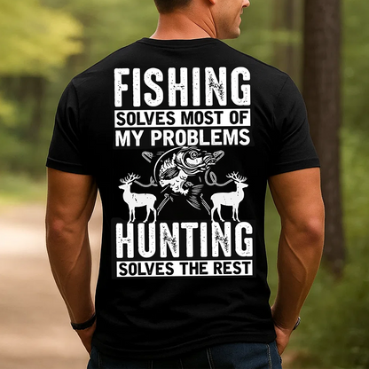Fishing Hunting T-Shirt, Funny Outdoor Shirt for Men, Fisherman & Hunter Gift Tee
