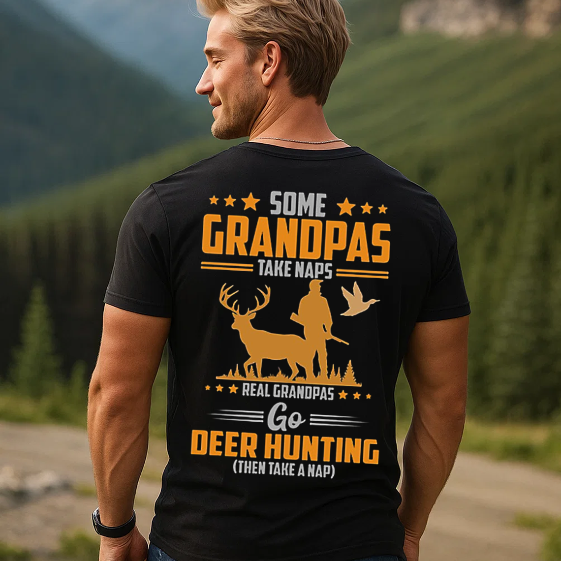 Grandpa Deer Hunting T-Shirt, Funny Hunting Shirt for Grandpas, Real Hunters Tee Gift