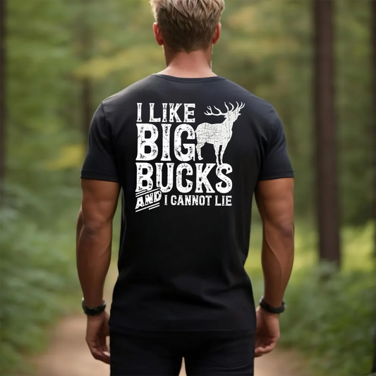 I Like Big Bucks And I Cannot Lie T-Shirt, Funny Deer Hunting Shirt, Big Buck Hunter Tee Gift for Men