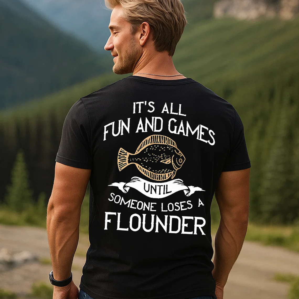 Funny Flounder Fishing T-Shirt, It’s All Fun and Games Until Someone Loses a Flounder Tee for Fishermen