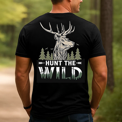 Hunt The Wild T-Shirt, Deer Hunting Shirt for Men, Outdoor Hunter Gift Tee
