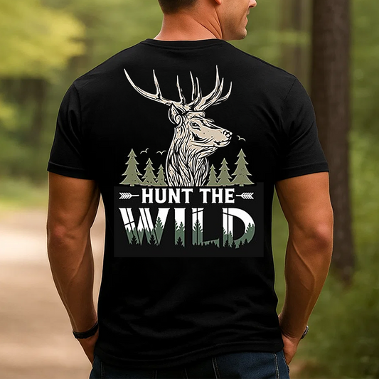 Hunt The Wild T-Shirt, Deer Hunting Shirt for Men, Outdoor Hunter Gift Tee
