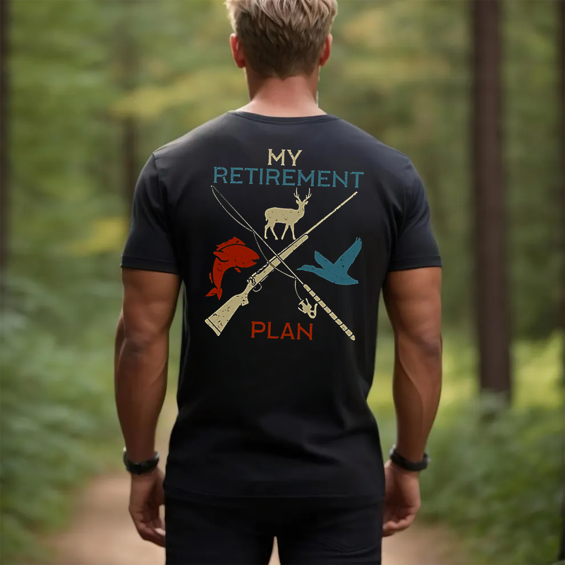 My Retirement Plan T-Shirt, Funny Hunting & Fishing Shirt for Outdoorsmen, Hunters, Anglers Gift