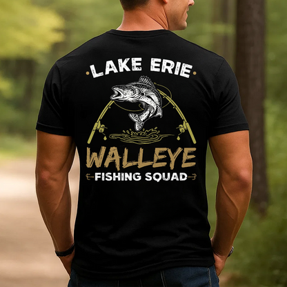 Lake Erie Walleye Fishing Squad T-Shirt, Funny Fisherman Gift Tee for Men, Walleye Fishing Shirt