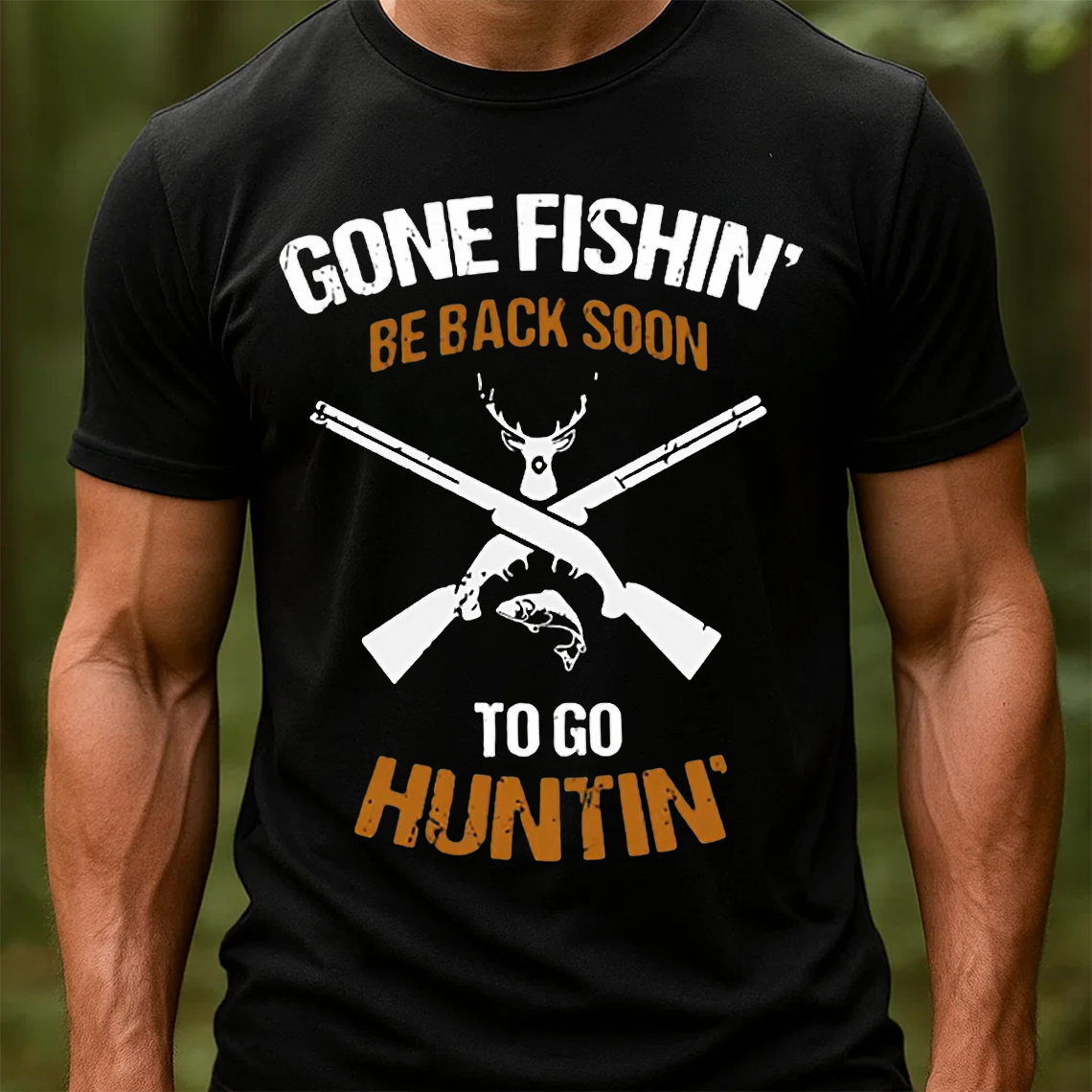 Gone Fishin’ Hunting Shirt, Funny Fishing and Hunting T-Shirt, Gift For Huning Lover