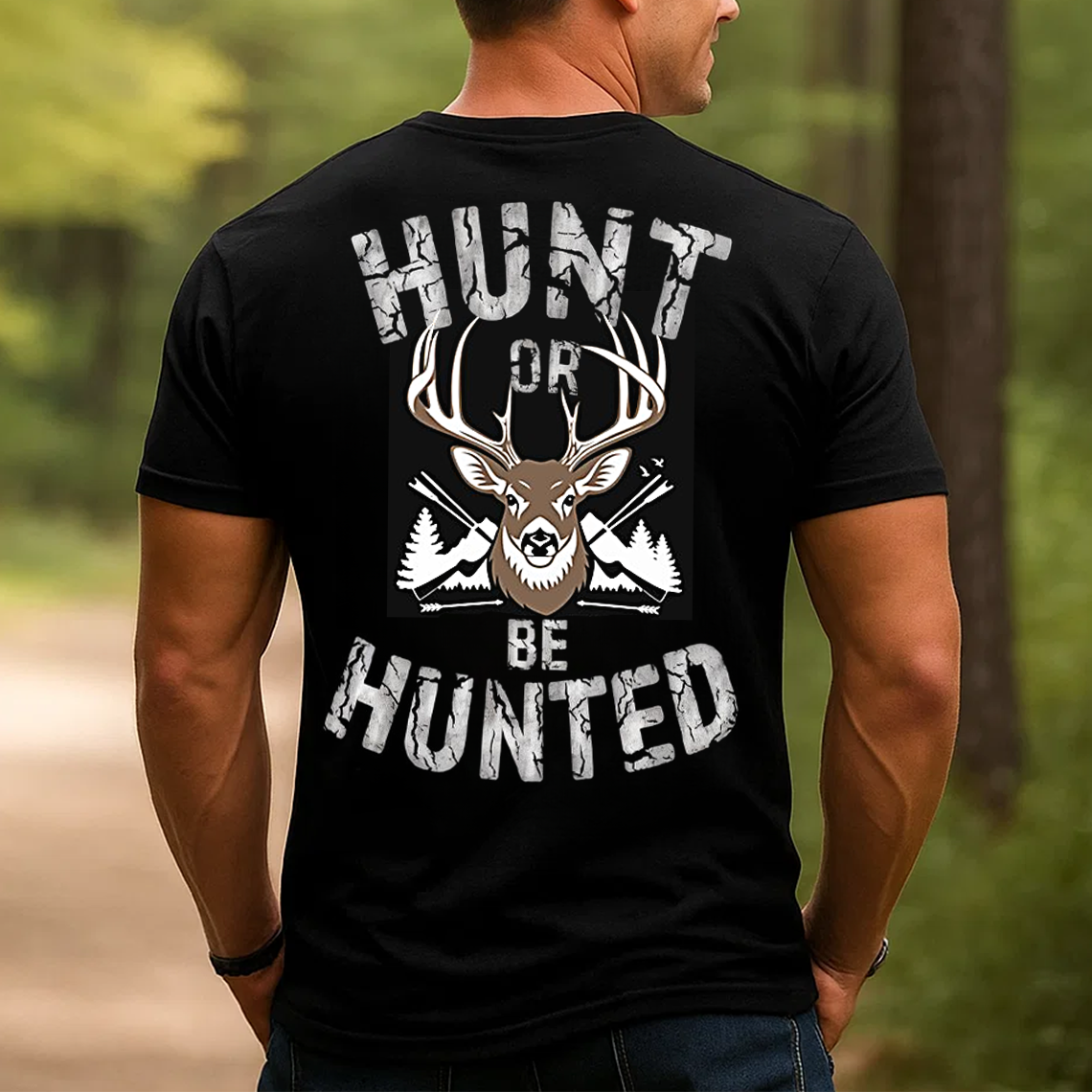 Hunt or Be Hunted T-Shirt, Deer Hunting Shirt for Men, Funny Hunter Gift Tee, Outdoor Hunting Apparel