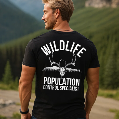 Wildlife Population Control Specialist T-Shirt, Funny Deer Hunting Shirt Gift for Hunters
