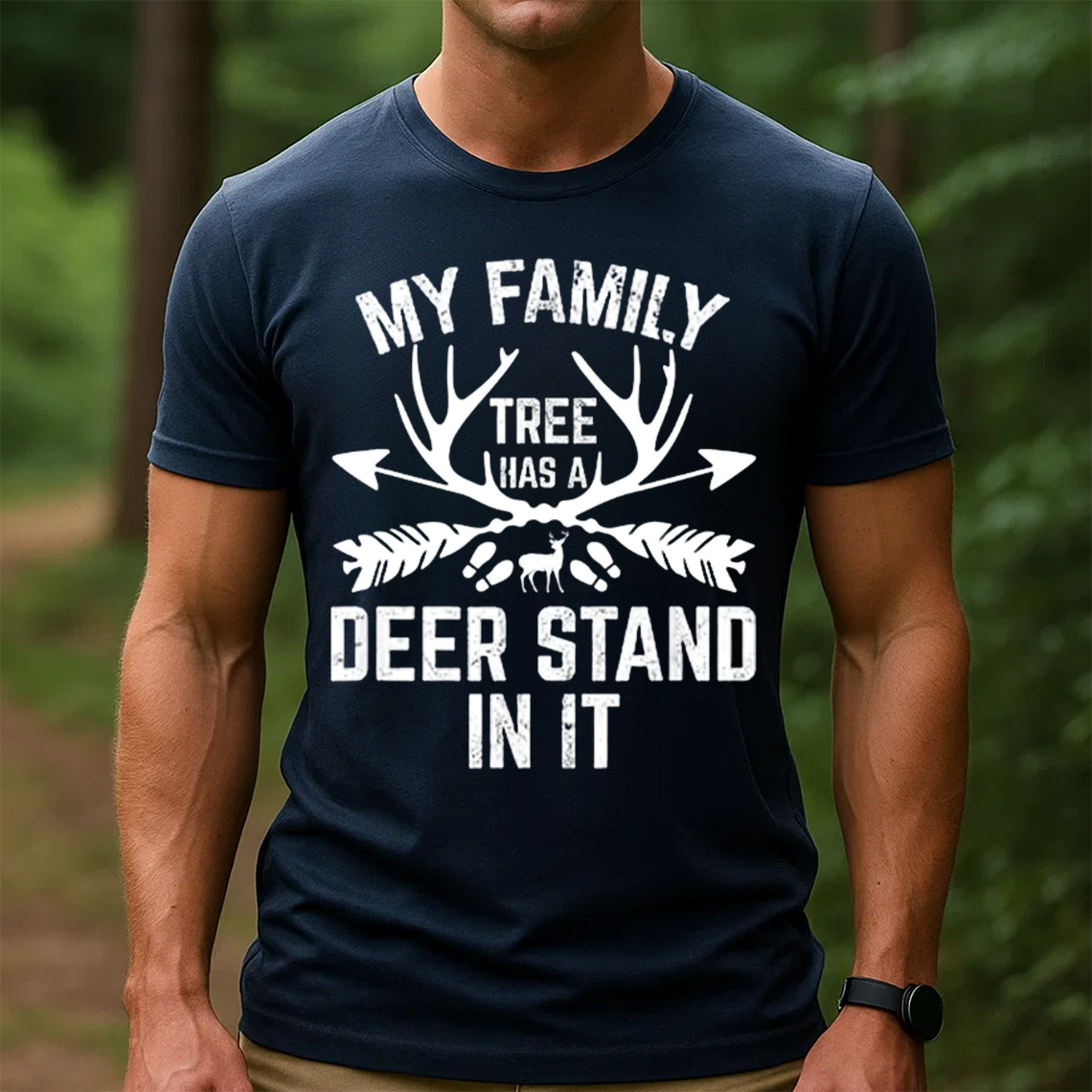 My Family Tree Has a Deer Stand T-Shirt, Funny Hunting Shirt, Outdoor Hunter Tee