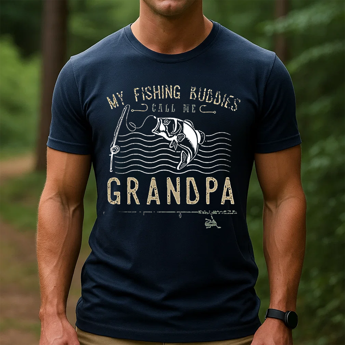 My Fishing Buddies Call Me Grandpa T-Shirt, Funny Grandpa Fishing Shirt, Best Fisherman Gift Tee