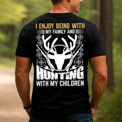 Family Hunting T-Shirt, Deer Hunting Shirt for Dads, Hunting with Children Gift Tee
