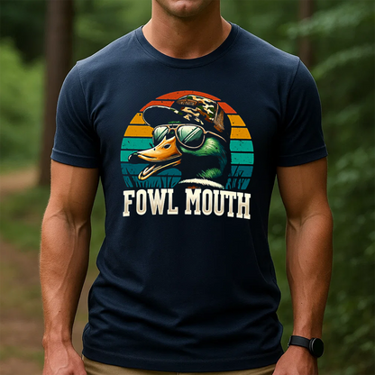 Fowl Mouth Duck Hunting T-Shirt, Funny Duck Hunter Graphic Tee, Waterfowl Hunting Shirt for Men