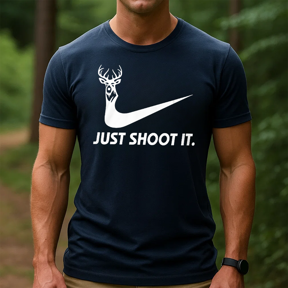 Just Shoot It Hunting T-Shirt, Funny Deer Hunter Graphic Tee, Buck Hunting Shirt Gift