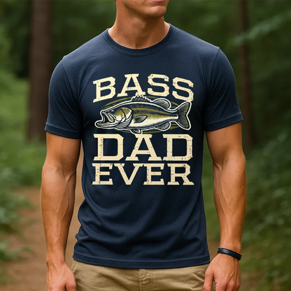 Bass Dad Ever T-Shirt, Funny Fishing Dad Shirt, Best Fisherman Gift Tee