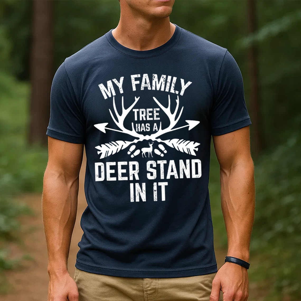 My Family Tree Has a Deer Stand T-Shirt, Funny Hunting Shirt, Outdoor Hunter Tee