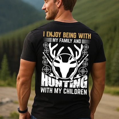 Family Hunting T-Shirt, Deer Hunting Shirt for Dads, Hunting with Children Gift Tee