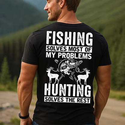Fishing Hunting T-Shirt, Funny Outdoor Shirt for Men, Fisherman & Hunter Gift Tee