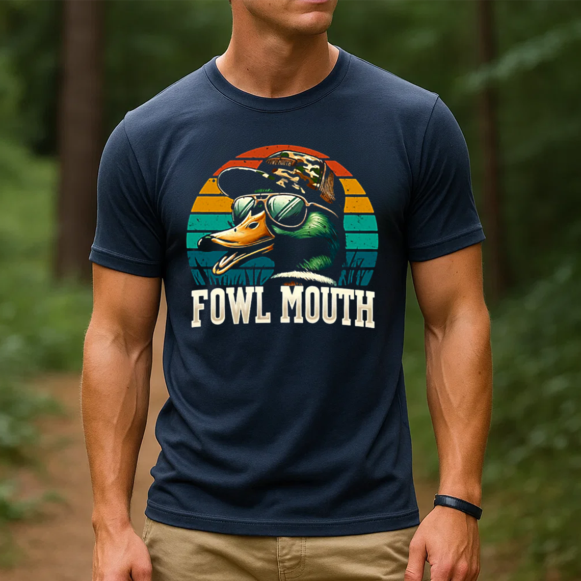 Fowl Mouth Duck Hunting T-Shirt, Funny Duck Hunter Graphic Tee, Waterfowl Hunting Shirt for Men