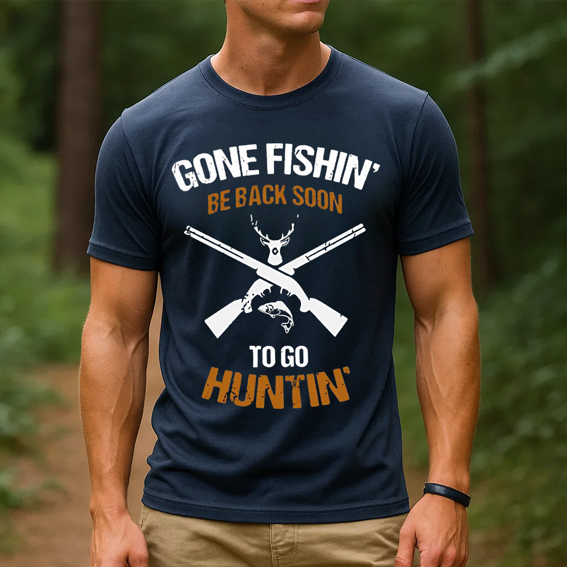 Gone Fishin’ Hunting Shirt, Funny Fishing and Hunting T-Shirt, Gift For Huning Lover