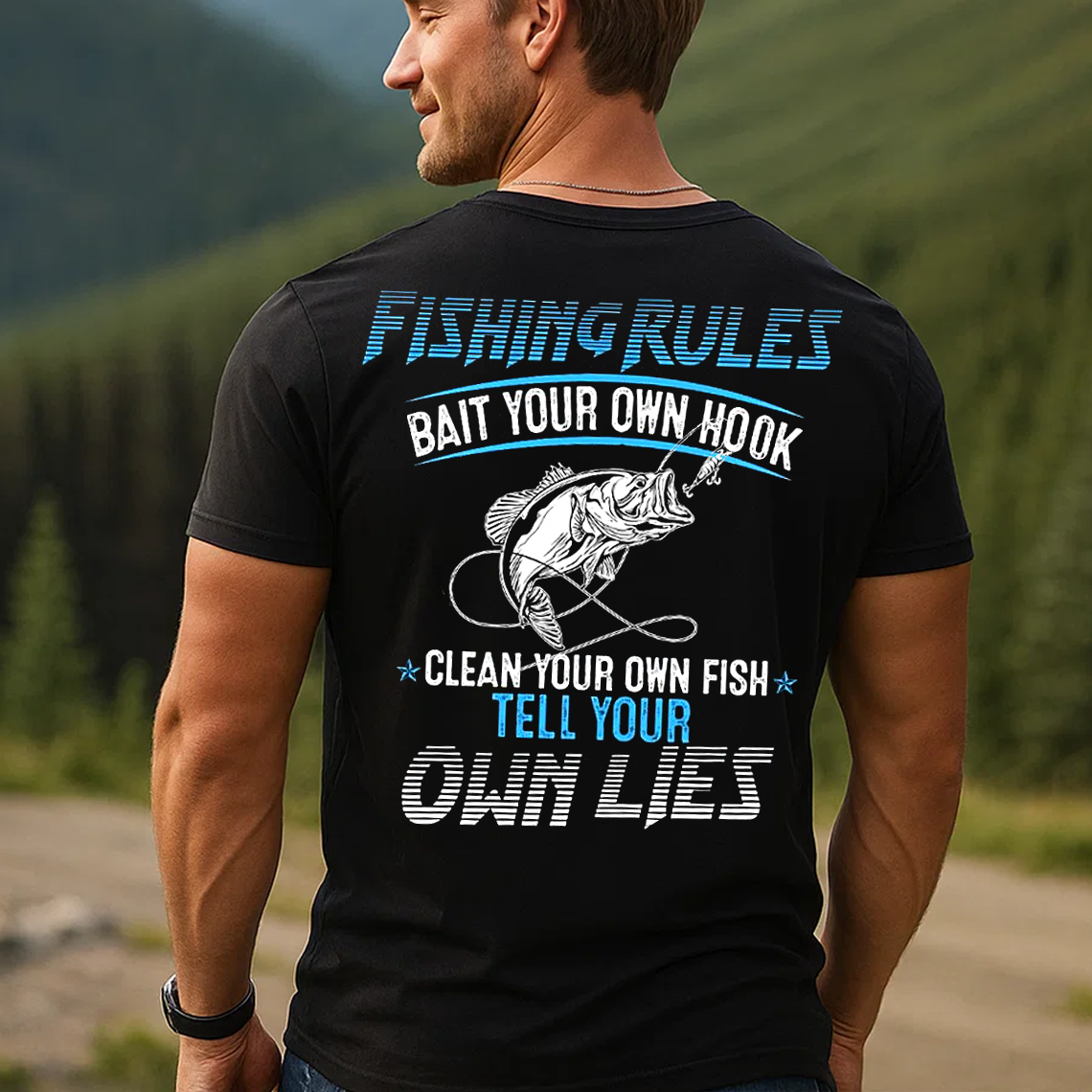 Fishing Rules T-Shirt, Funny Fishing Shirt for Men, Fisherman Gift Tee