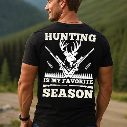 Hunting Is My Favorite Season T-Shirt, Funny Hunter Shirt for Men, Deer Hunting Gift Tee