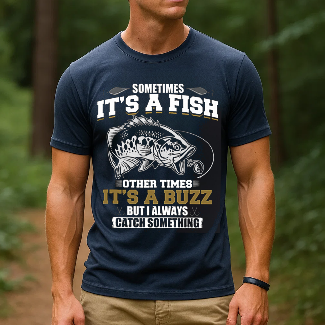 Funny Fishing T-Shirt, Sometimes It’s a Fish Sometimes It’s a Buzz, Gift For Fishing Lover