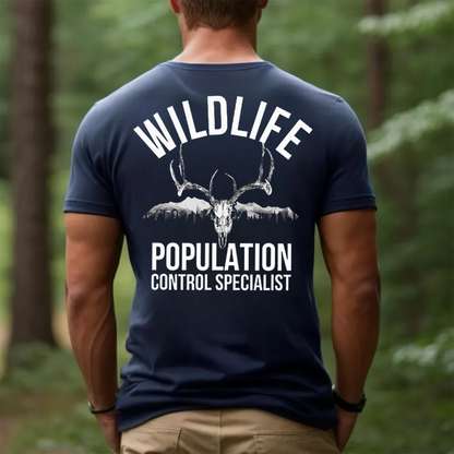 Wildlife Population Control Specialist T-Shirt, Funny Deer Hunting Shirt Gift for Hunters