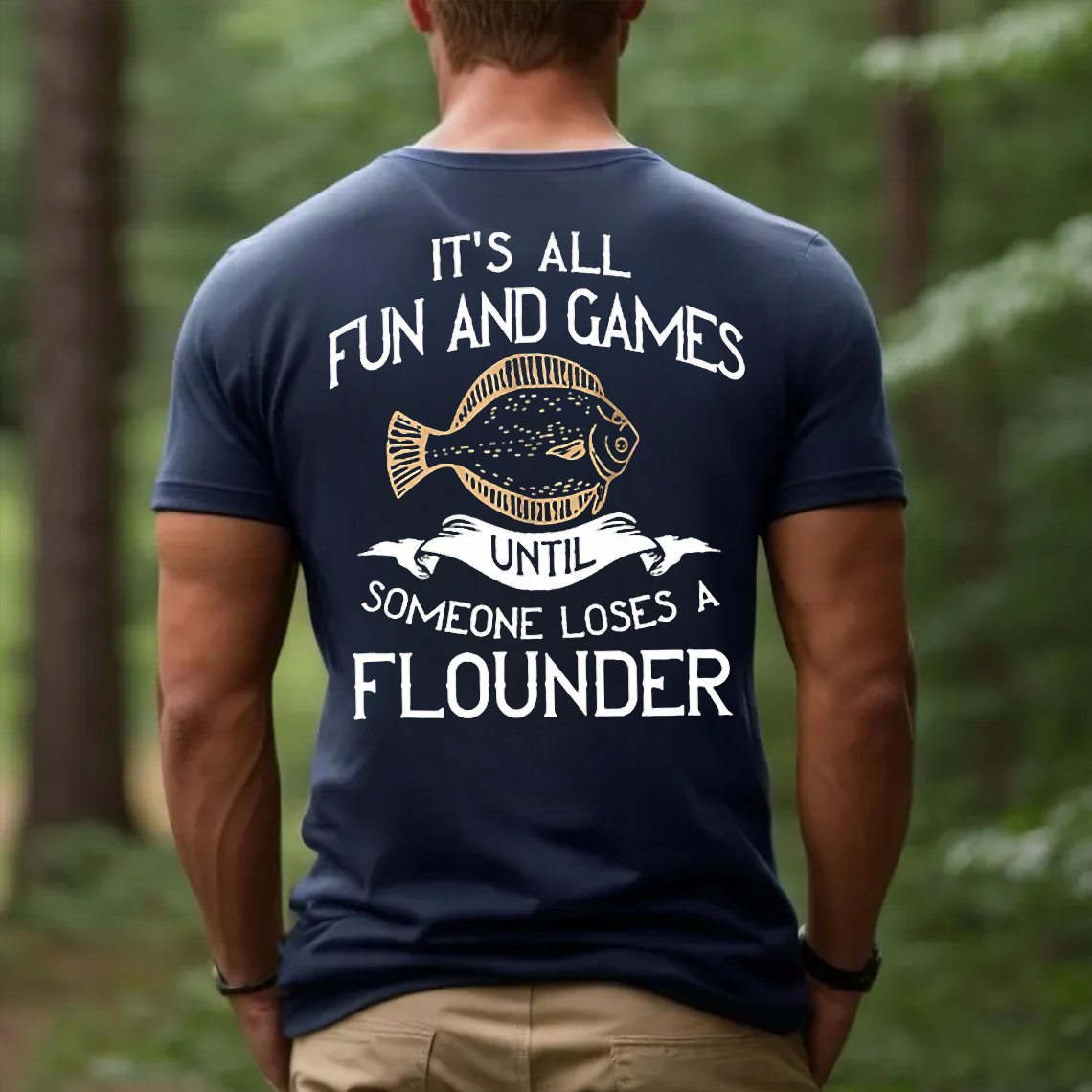 Funny Flounder Fishing T-Shirt, It’s All Fun and Games Until Someone Loses a Flounder Tee for Fishermen