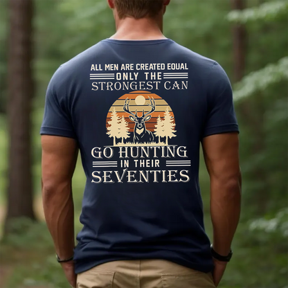 Strongest Hunters T-Shirt, Funny Deer Hunting Shirt for Men in Their Seventies, Vintage Outdoors Tee