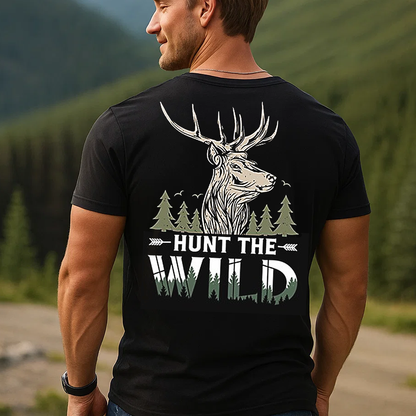 Hunt The Wild T-Shirt, Deer Hunting Shirt for Men, Outdoor Hunter Gift Tee