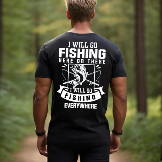 Funny Fishing T-Shirt, I Don’t Go Fishing to Escape My Life I Go Fishing to Live My Life Graphic Tee Gift
