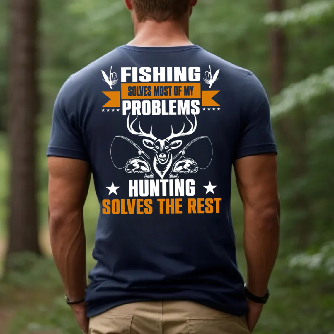 Fishing and Hunting T-Shirt, Funny Outdoor Sportsman Graphic Tee, Fisherman Hunter Gift Shirt