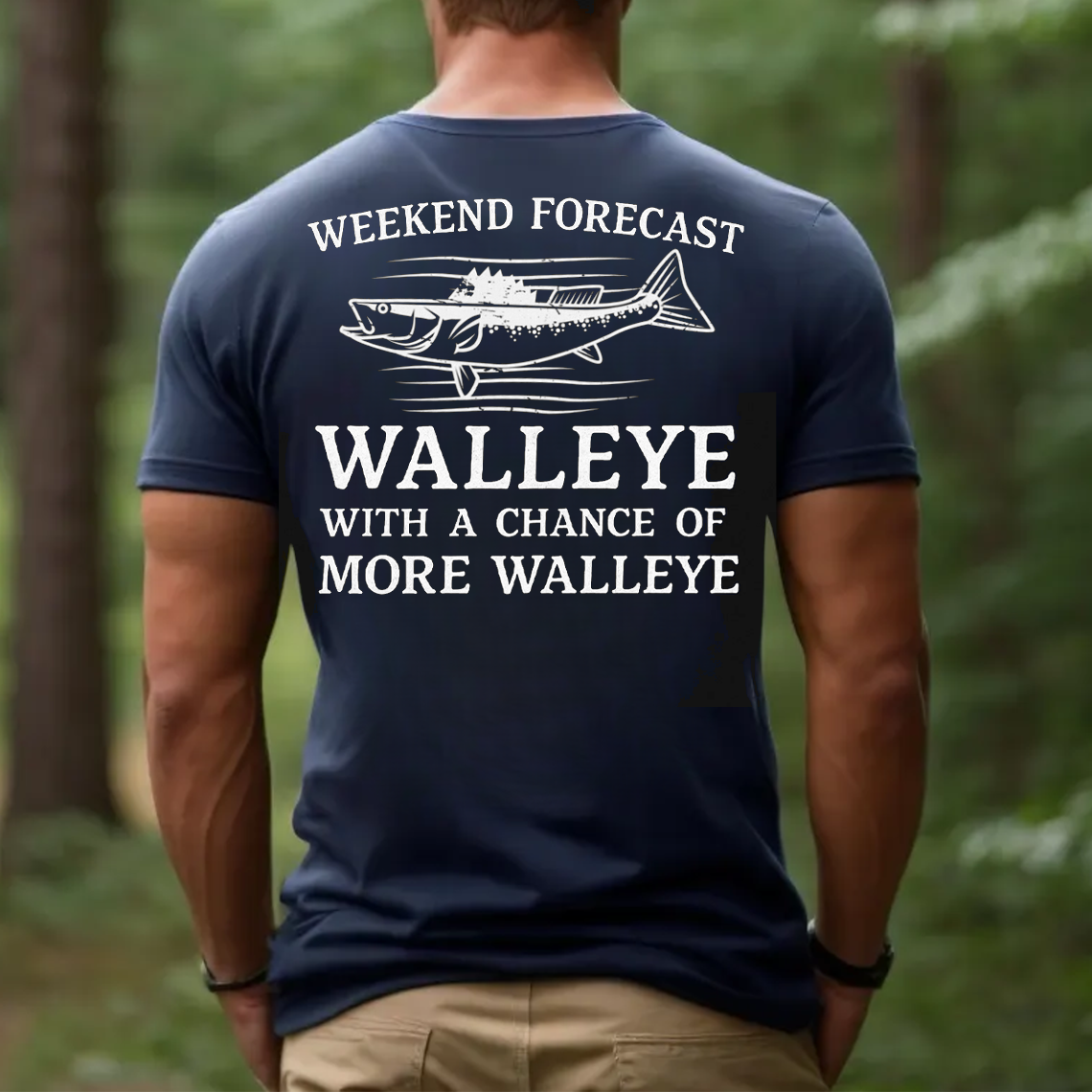 Weekend Forecast Walleye T-Shirt, Funny Fishing Tee with a Chance of More Walleye, Fisherman Gift Shirt