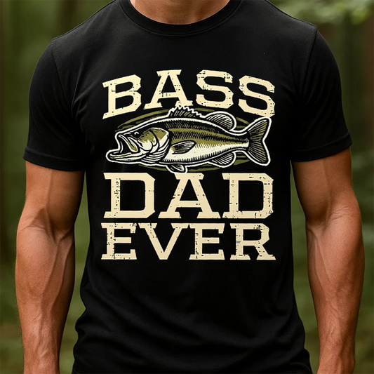 Bass Dad Ever T-Shirt, Funny Fishing Dad Shirt, Best Fisherman Gift Tee