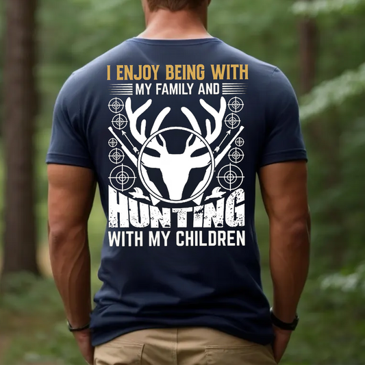 Family Hunting T-Shirt, Deer Hunting Shirt for Dads, Hunting with Children Gift Tee